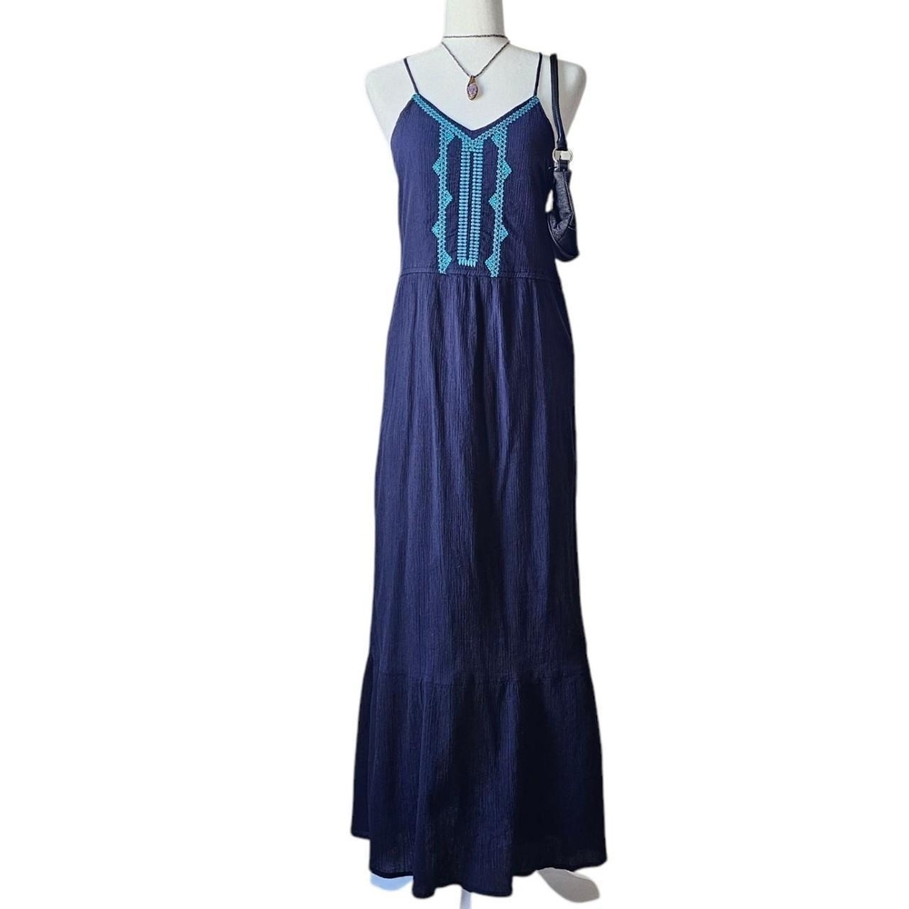 GAP Dark Blue Maxi Dress with Teal Accents